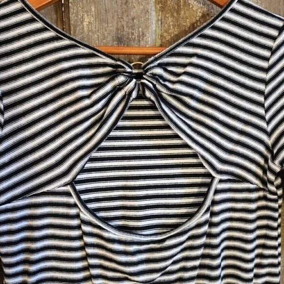 Free People Frenchie Tee Dress Size Small Oversized Black White Striped - Picture 7 of 10